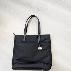 Lo & Sons - black TT Tote - silver hardware, lavender interior